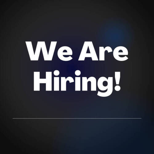Graphic showing the words "We are Hiring"